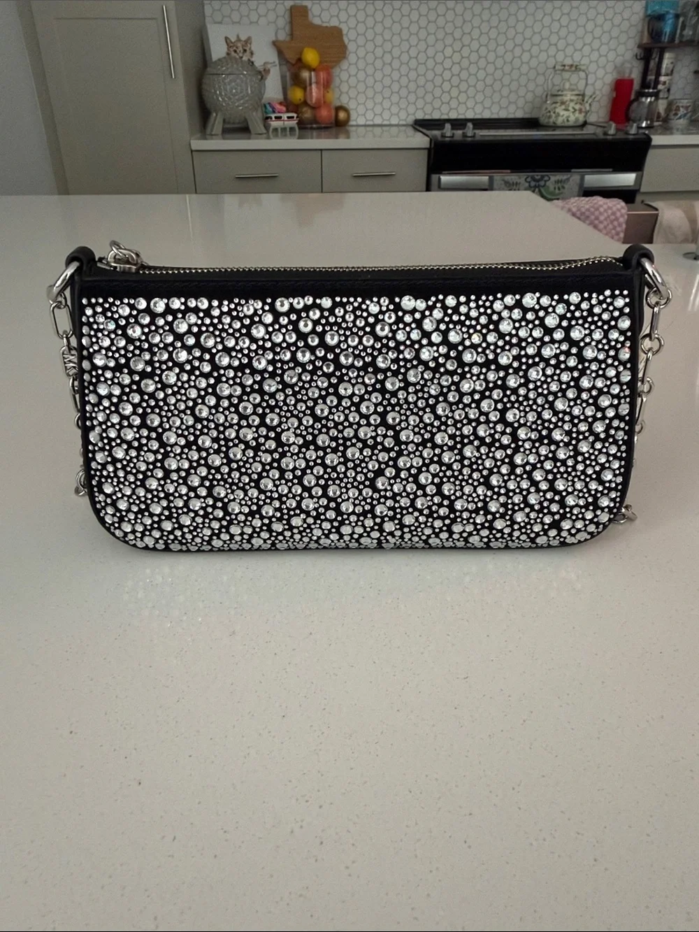 NWT Michael Kors Empire Rhinestone Shoulder Bag
